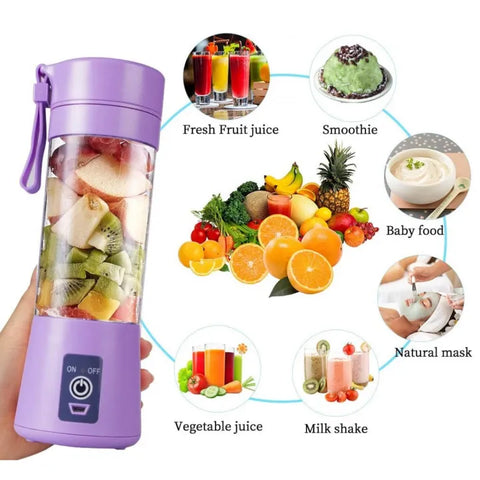 USB Rechargeable Juicer Blender 6 Blades Electric Blender Mini Portable